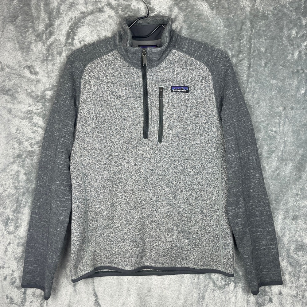 Patagonia Better‎ Sweater Mens Small Gray 1/4 Quarter Zip Fleece Long Sleeve